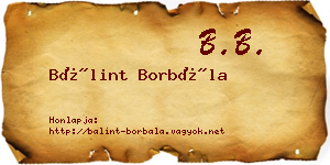 Bálint Borbála névjegykártya